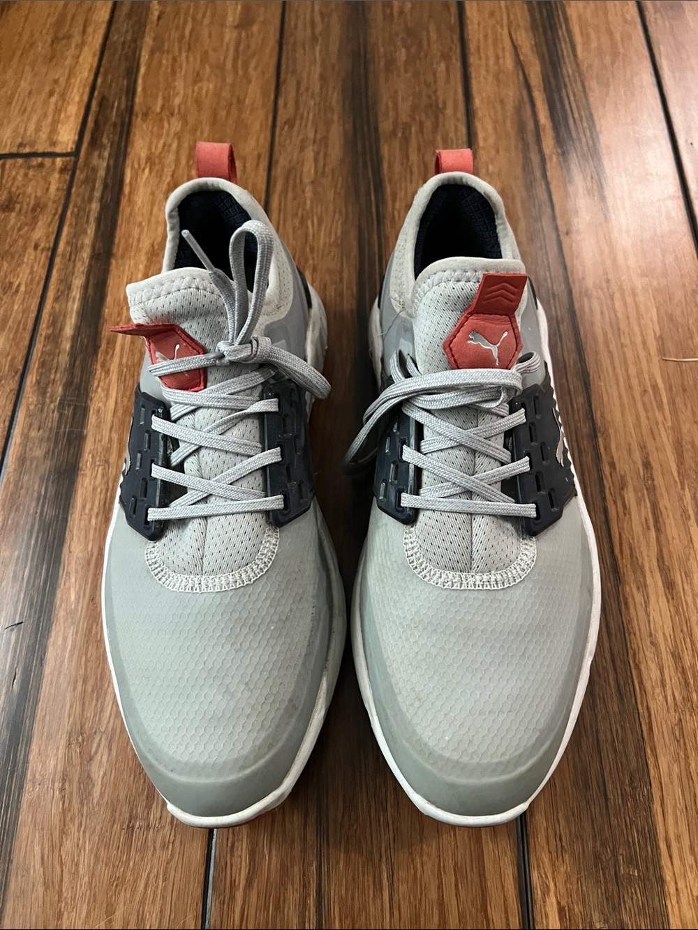 Puma Men’s Light Gray and Coral Athletic Sneakers
